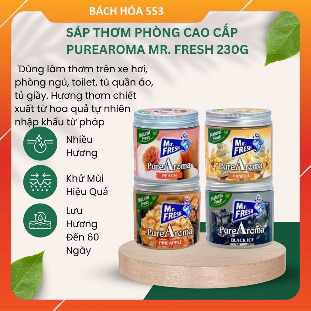 Sáp Thơm Phòng Cao Cấp PureAroma Mr. Fresh (10 Hương)