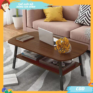 Bàn Trà 2 Tầng Phòng Khách Bàn Sofa Bàn ngồi bệt cho ghế sofa 4 Chân Kim Loại Chắc Chắn Bền Bỉ
