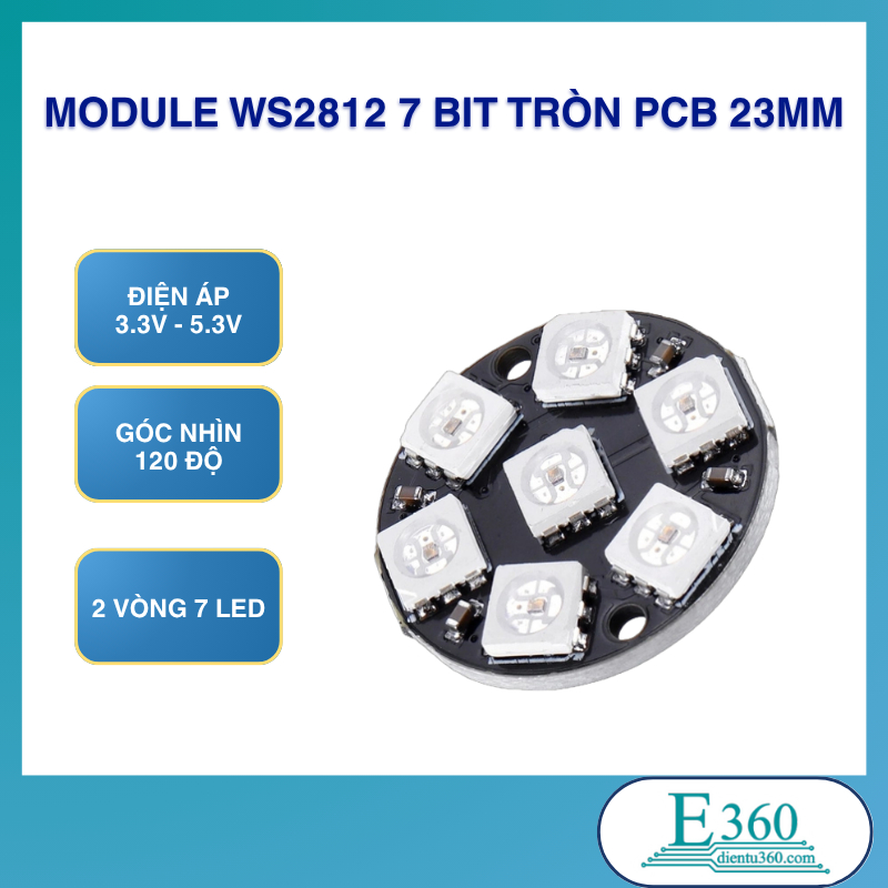 Module WS2812 7 bit tròn - PCB 23mm