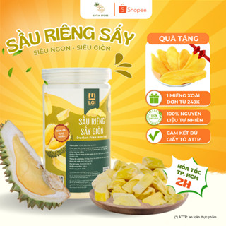 Sầu riêng sấy thăng hoa organic Khóm Store, trái cây sấy nguyên chất không đường hũ 120g 160g
