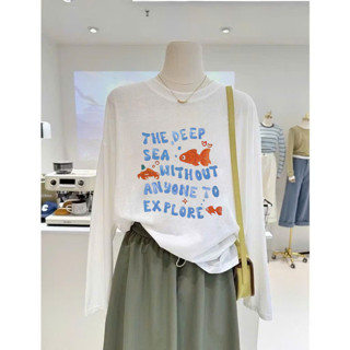 Áo thun nữ Tay dài Thun Giấy, xược form rộng in hình Menina_studio, áo thun xược tay dài chất mõng nhẹ mát