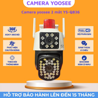 Camera YooSee 2 mắt Xoay 360 Độ 4K siêu nét, Có đèn báo động, Góc rộng - Đàm thoại 2 chiều, phát hiện chuyển động
