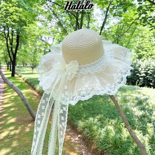 Mũ cói đi biển thời trang nữ du lịch vành rộng chống nắng viền phối voan nơ dễ thương