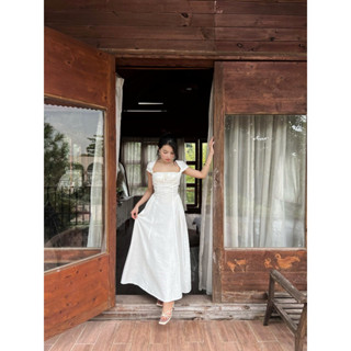 Đầm Nữ Thiết Kế Tay Ngắn Thắt Nơ Form Dài Hở Lưng  -  DELIC DRESS - GOÛT DE JUN