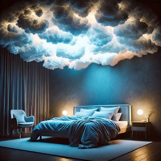  Phụ kiện decor phòng ngủ với bông đèn LED đám mây dán trang trí trần phòng ngủ dễ thương hiện đại 