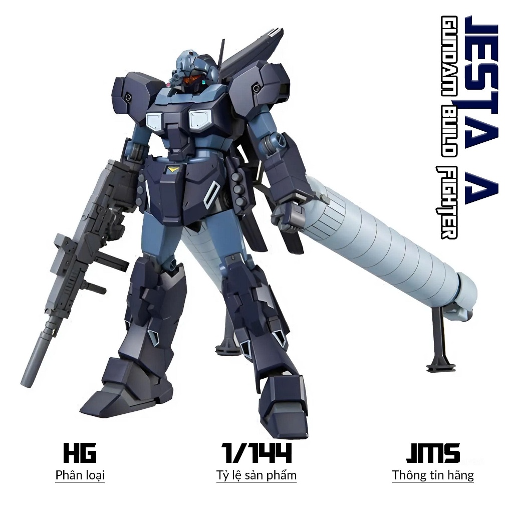 Mô hình HG JESTA (SHEZARR TYPE, TEAM A), 1/144 Mecha, Đồ chơi lắp ráp nhựa
