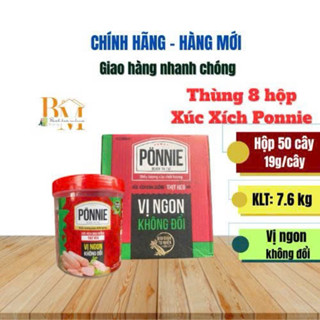  Thùng 8 Hủ Xúc Xích Dinh Dưỡng Thịt Heo Ponnie   8Hũ x 50cCây x 19g - Chỉ Giao Hoả Tốc 