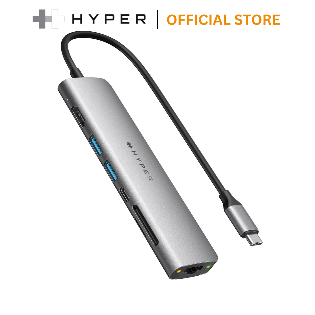 Hub chuyển đổi 7-in-1 Hyper Drive USB-C cổng chuyển đổi cho Macbook/Laptop/PC chính hãng - HD22H