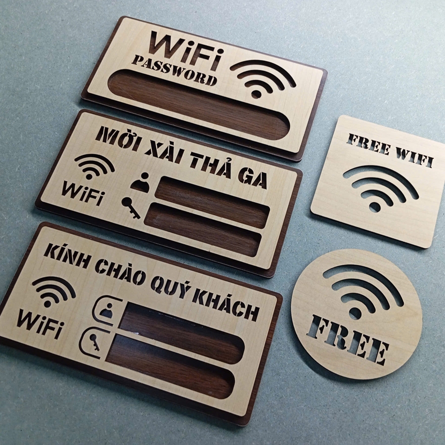 Bảng Gỗ Decor WiFi Khắc ID, Mật Khẩu Theo Yêu Cầu - Bảng Gỗ Password Wifi