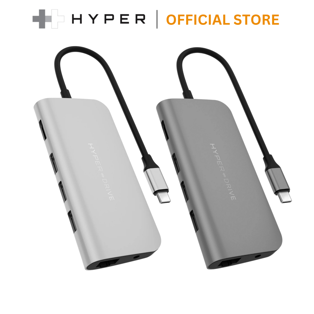 Hub chuyển đổi 9-in-1 Hyper Drive Power USB-C cổng chuyển cho Macbook/Laptop/PC chính hãng - HD30F