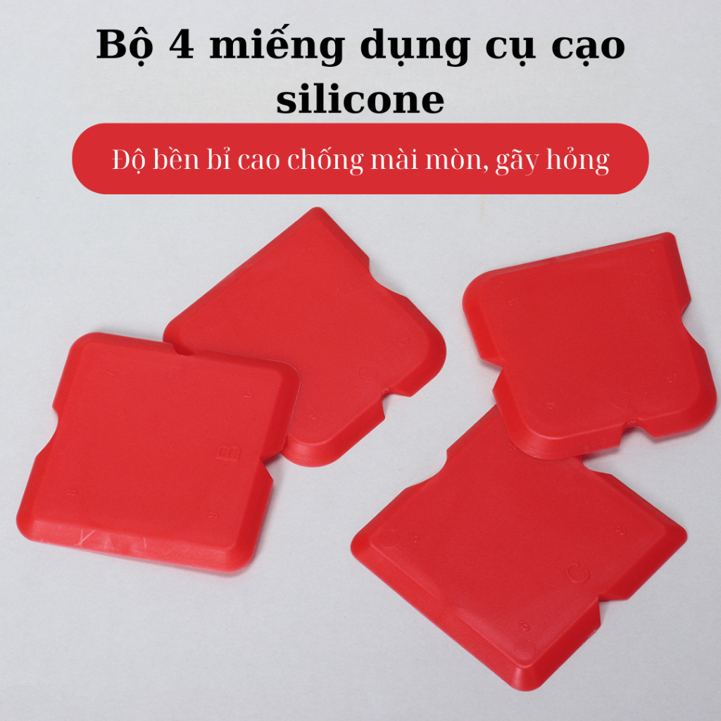 Bộ 4 miếng miết đường keo Silicone thiết kế từ cao su dẻo - Dụng cụ tạo đường keo