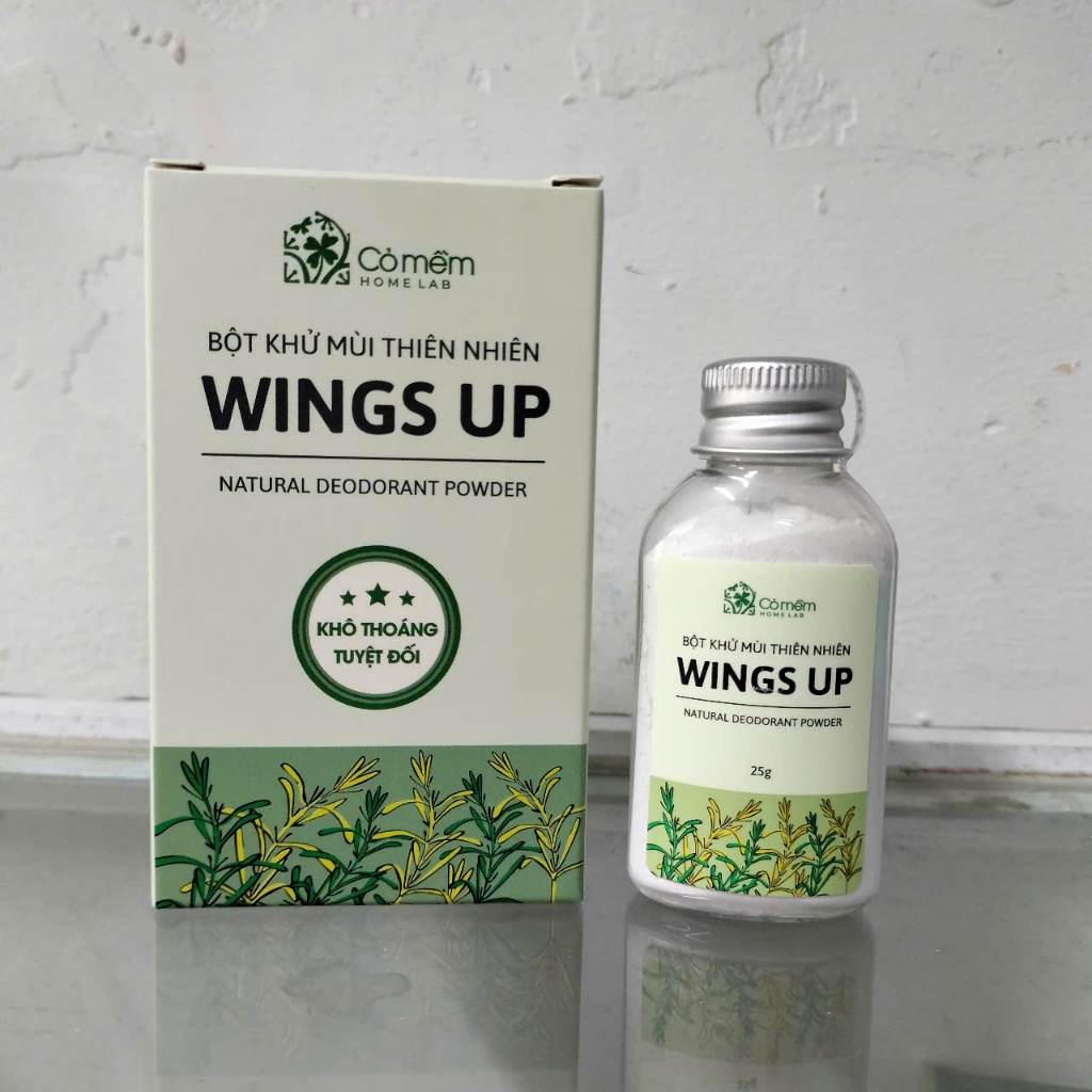 Bột Khử Mùi Wings Up Khử Mùi Hôi Chân Hôi Nách Giày KIếm Soát Mồ Hôi Hôi Cỏ Mềm 25g