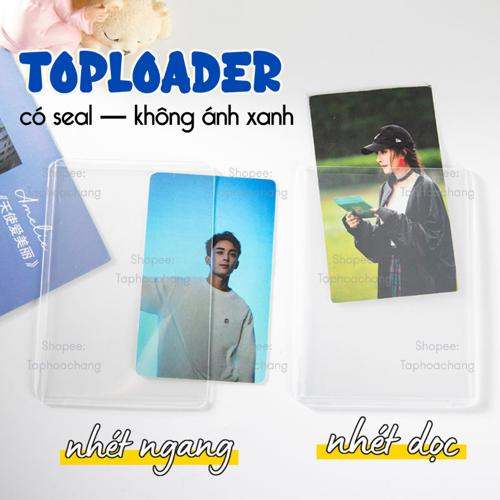 Set 5 / 10 - Toploader đựng ảnh, card kpod, card bo góc, thẻ bài có seal - toploader có seal trong s