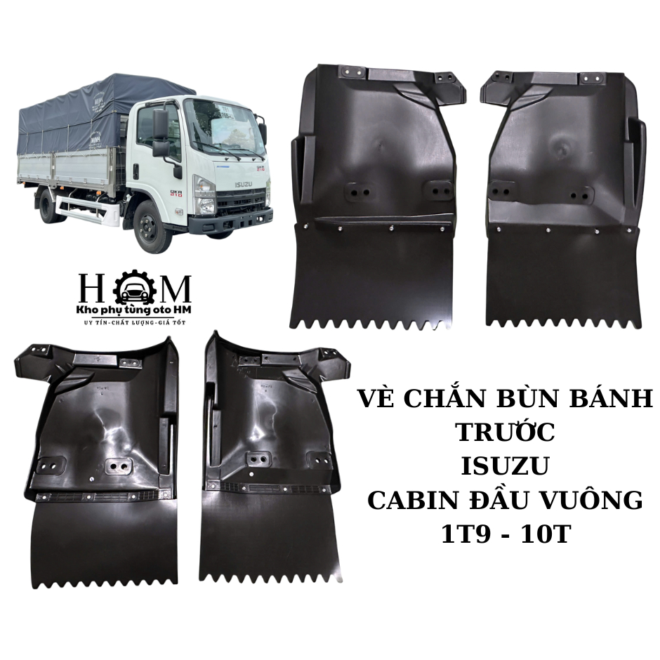 Dè chắn bùn bánh trước xe tải ISUZU 1T9 - 5T Cabin đầu vuông QKR NPR NMR nhựa dày ( giá 1 cái)