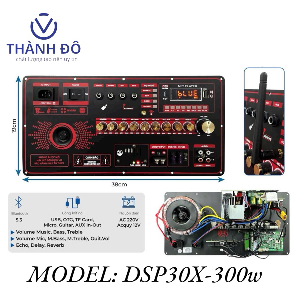 sản phẩm bo mạch  loa kẹo kéo model: v300b - QH 300w