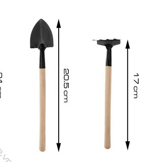 Bộ dụng cụ làm vườn mini, 3 món, cán gỗ