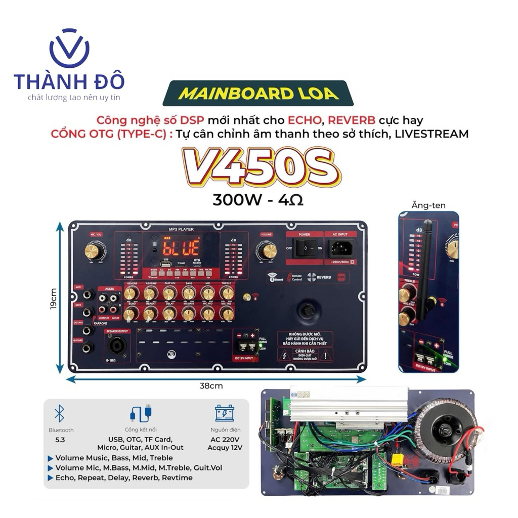 sản phẩm bo mạch v450s-300w 4 ohm