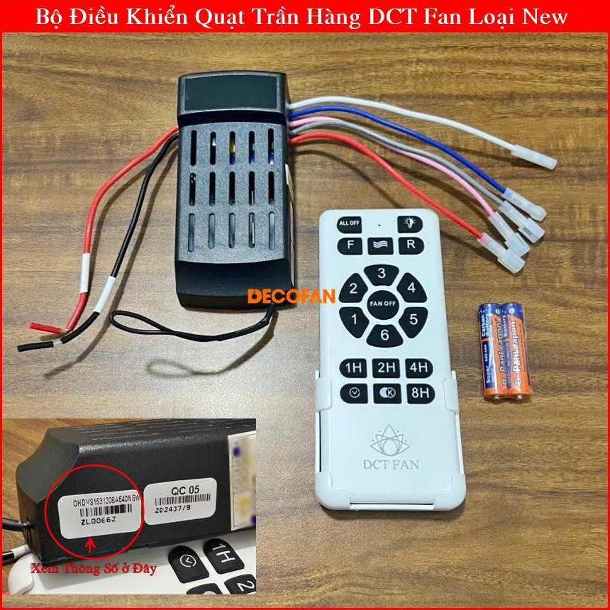 Bộ điều khiển quạt trần DCT Fan loại New DV153 40New,50New,66New sử dụng cho quat trần hàng DCT Fan 
