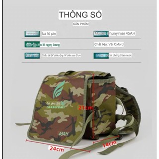 Balo Đựng Máy và Hộp Bình Pin Lithium Loại Xịn 12V (30Ah-Bình Pin)- 45Ah/ 60-75Ah (Kích thước: Như Mô Tả)