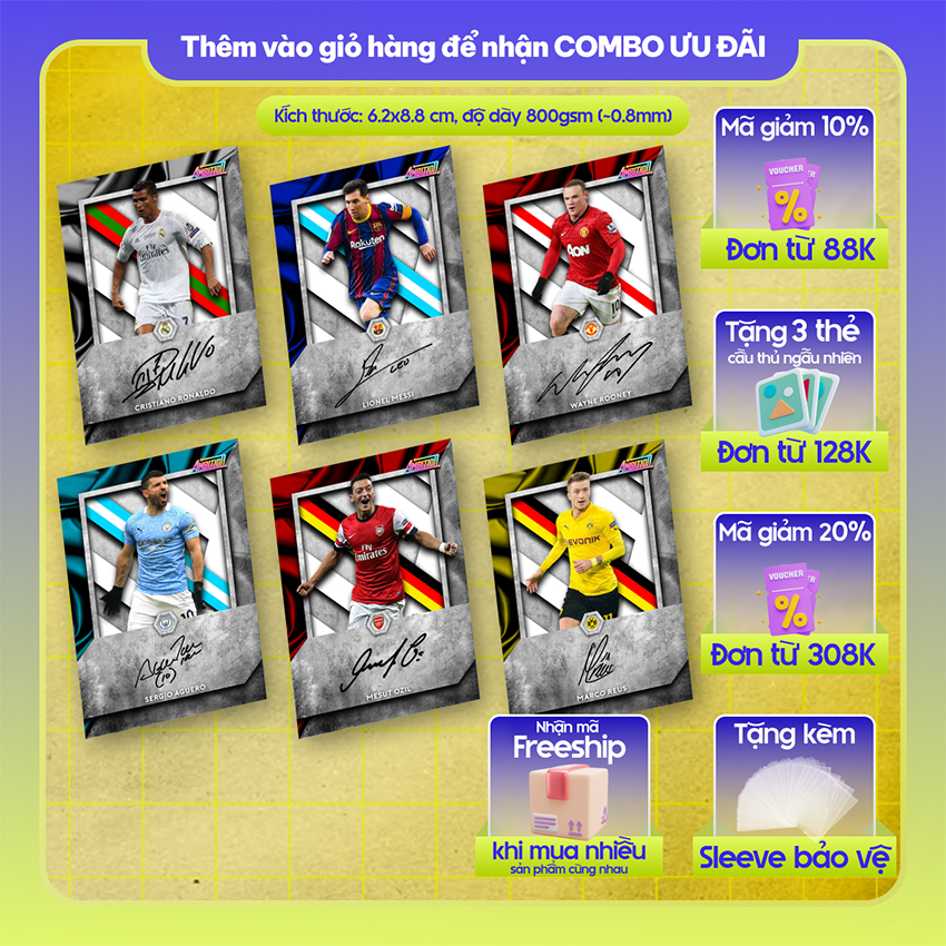 20-21 LEGEND SIGNATURE | Thẻ cầu thủ bóng đá SKYLLECTA | Del Piero Ronaldo Drogba Messi Reus Ozil Ne