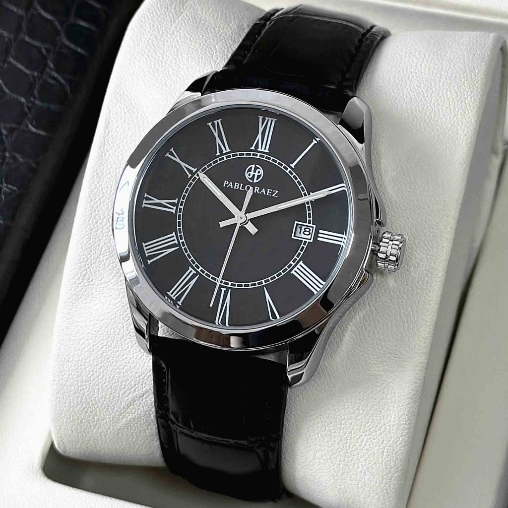 Đồng hồ nam sang trọng PABLO RAEZ W8989 dạ quang kim có lịch ngày chống nước 3ATM