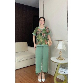 Đồ bộ trung niên nữ cho mẹ mặc nhà ống suông vải mango dày dặn mềm mịn