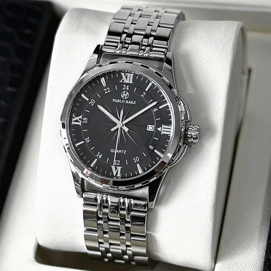 Đồng hồ nam dây thép cao cấp PABLO RAEZ U850 phong cách đơn giản có lịch ngày chống nước 3ATM
