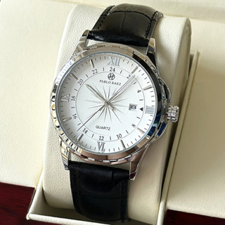 Đồng hồ nam dây da chính hãng PABLO RAEZ U850 có lịch ngày dạ quang phong cách lịch sự chống nước 3ATM