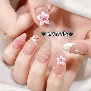 (Tặng hộp,keo) Nail Box Thiết Kế Móng Úp, Mong Giả Hoa Nặn Trong Suốt Vân Nổi Vỏ Sò Mùa Hè M08