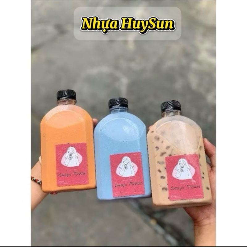 [ Sỉ 30-50-100] Chai Nhựa Dẹp Vai Bầu 250ml Dày Dặn. Chai Dẹp Tròn. NHỰA HUYSU