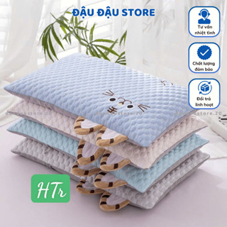 [Top Value] (Gối Trẻ Em) Gối Băng Lạnh Hình Mèo Lõi Bông Thoáng Mát Cho Bé Yêu Mang Đi Học 30x50Cm - Đậu Đậu Store