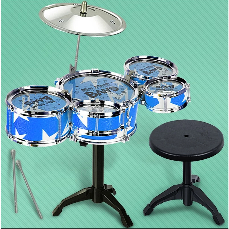 Đồ chơi Bộ 5 trống jazz dành cho trẻ em nhạc cụ, âm nhạc cho bé ( Tặng kèm ghế ngồi )