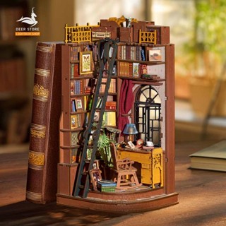 Mô Hình Rolife Book Nook – Silent Corner Study TGE02 | DIY Nhà Gỗ Robotime Mini 3D Có Đèn LED .