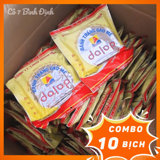 COMBO 10 bánh tráng gạo mè Dalop - Bánh tráng gạo mè nướng sẵn - Đặc sản Bình Định