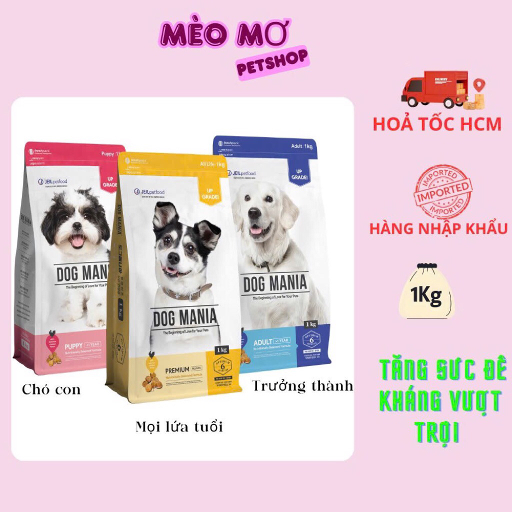 1KG HẠT THỨC ĂN CHÓ NHẬP KHẨU HÀN DOG MANIA