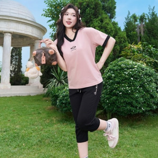 Set Bộ Ngố Nữ GUNO THƠM MÁT Cổ V Phối Viền Cổ Logo Thêu Chính Hãng Cao Cấp 25BG104