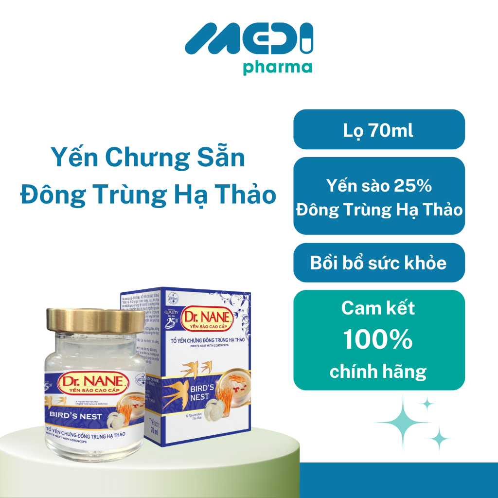 Yến chưng đông trùng hạ thảo – Dr. NANE ( 25% Yến Sào) Lọ 70ml