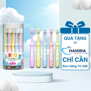 Hộp 10 bàn chải đánh răng trẻ em HAMIRA lông tơ mềm mại cho bé từ 2-8 tuổi, bảo vệ nướu và chăm sóc răng miệng hiệu quả