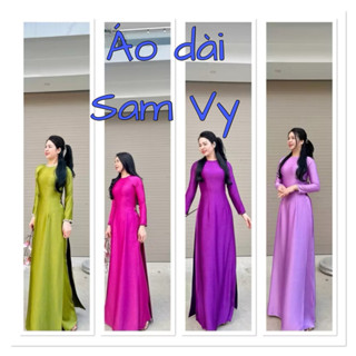 Áo dài lụa Dubai, lụa Hà Lan mềm, mát. Áo dài truyền thống đính kết thích hợp đi dạy, đi lễ, đi cưới