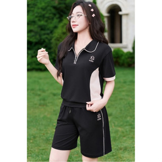 Set Bộ Đùi Nữ Polo GUNO THƠM MÁT Vải Cotton Thơm Cổ Bẻ Phối Khóa Logo Thêu Chính Hãng 25BG106