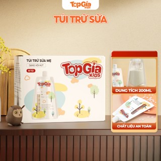Túi trữ sữa TopGiaKids 160ml, 200ml có nắp tiện lợi, bảo quản sữa an toàn, hộp 5 túi