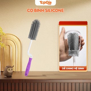 Cọ bình sữa silicon xoay 360 độ, dụng cụ vệ sinh bình sữa cho bé