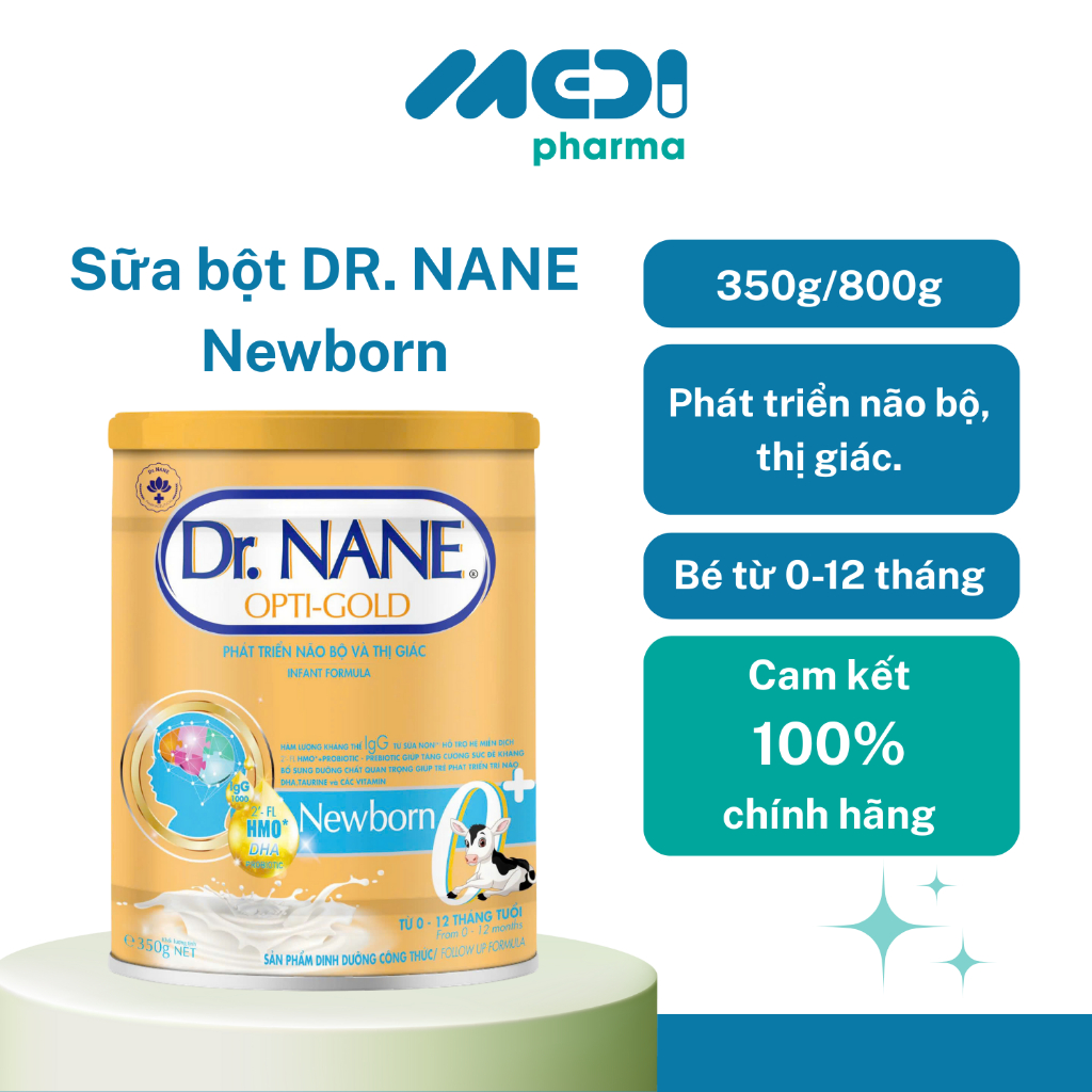 Sữa Bột Dr. Nane Opti-Gold Newborn 0+ Phát Triển IQ Cho Trẻ Từ 0 - 12 Tháng Tuổi