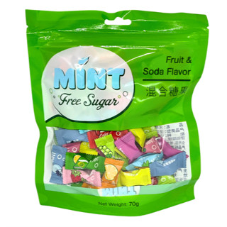  Kẹo Ngậm Bạc Hà Không Đường Mint Free Sugar Fruit Soda Flavor 70g 
