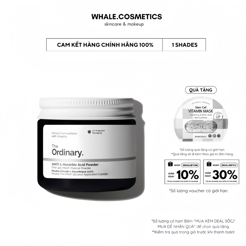 Bột Vitamin C The Ordinary 100% L-Ascorbic Acid Powder