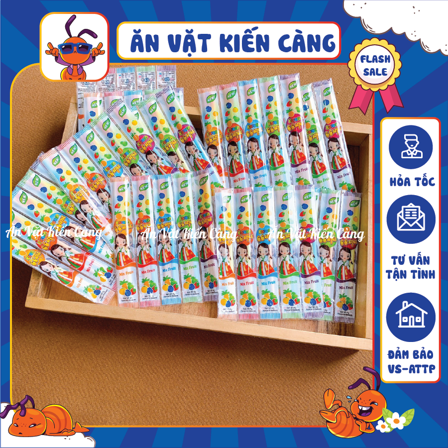 Combo Kẹo Tăm Lạnh CC Stick Vị Trái Cây Thái Lan (4g, 3 thanh), đồ ăn vặt tuổi thơ