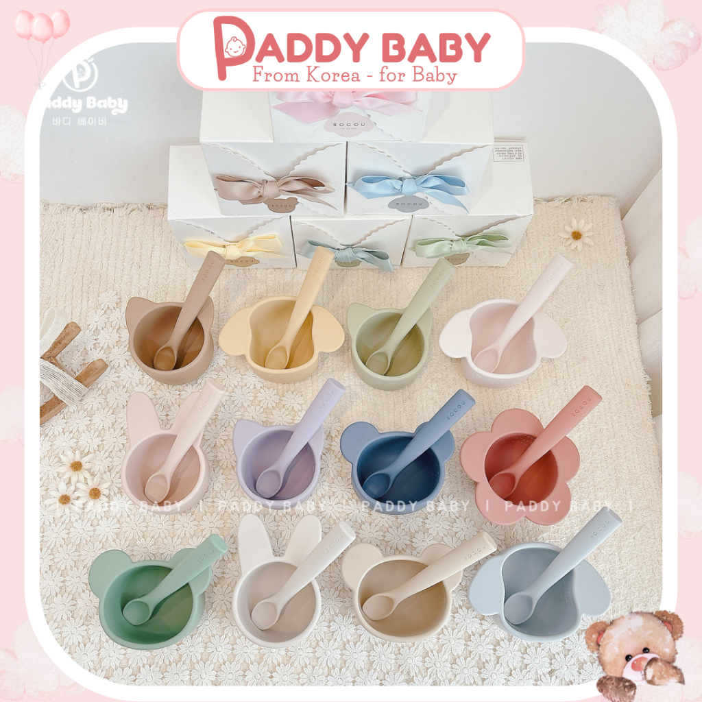 Set bát muỗng ăn dặm Rocou Hàn Quốc cao cấp cho bé - Made In Korea