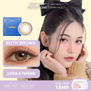 Kính Áp Tròng cao cấp Myth Brown 14.0 lens MPC polymer siêu ẩm cho mắt thở FAIRY SHOP CONTACT LENS độ cận 0 - 8
