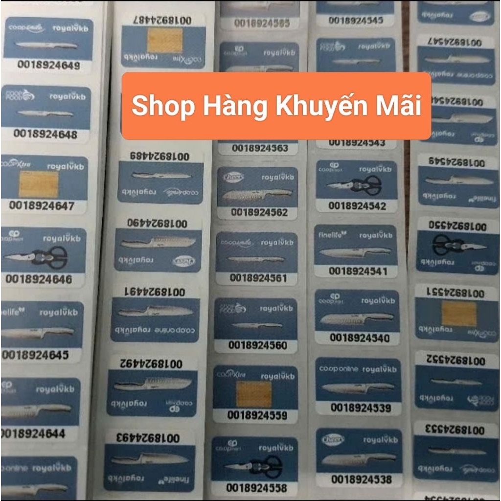 1 Tem COOPMART đổi bộ DAO ROYA ( đi đơn từ 5tem)