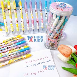 Lon 20 Cây Bút Gel Bấm Xóa Được Loại Tốt – Ngòi 0.5mm Chữ Đẹp, Nhiều Mẫu Dễ Thương
